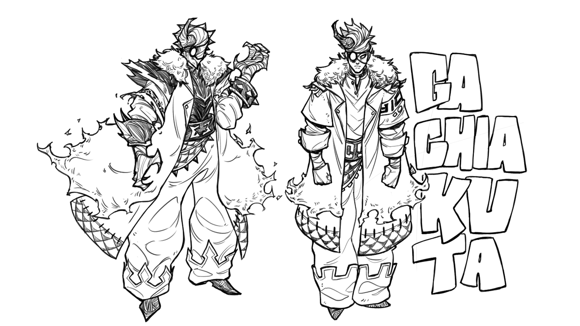 Gachiakuta original character line art by JUSWA
